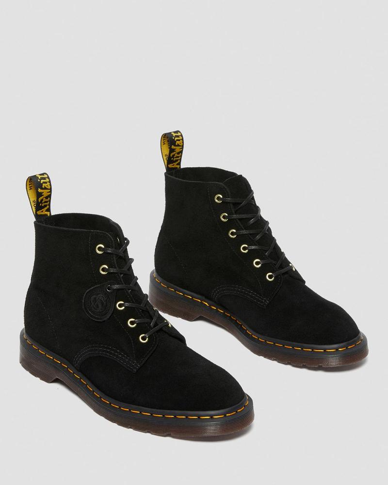 Black Men's Dr Martens 101 Suede Ankle Boots | CA 410LIS